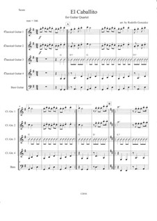 El Caballito: For guitar quartet by folklore