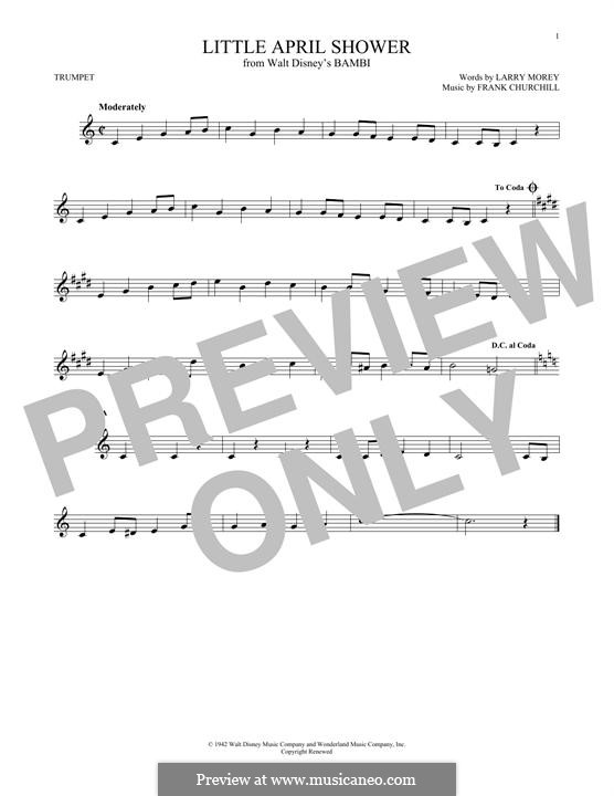 Little April Shower (from Bambi): Для трубы by Frank Churchill