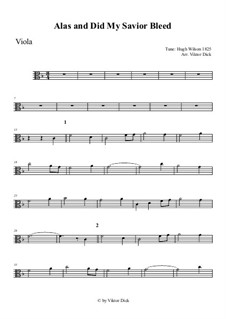 Alas, and Did My Savior Bleed: For viola by Hugh Wilson