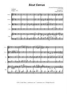 Sicut cervus: For string quartet and piano by Джованни да Палестрина