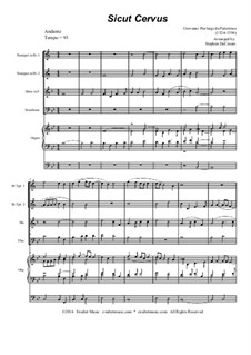 Sicut cervus: For brass quartet and organ by Джованни да Палестрина