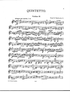 Струнный квинтет No.1 соль мажор, Op.14: Скрипка II by Сергей Танеев