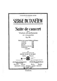 Концертная сюита для скрипки с оркестром, Op.28: Партия солиста by Сергей Танеев