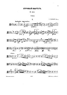 Струнный квартет No.1 си-бемоль минор, Op.4: Партия альта by Сергей Танеев