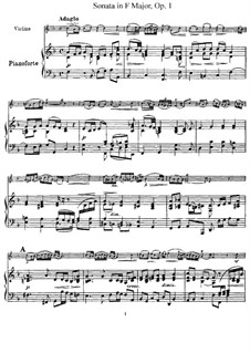 Двенадцать сонат и пасторалей для скрипки и клавесина, Op.1: Соната No.12. Версия для скрипки и фортепиано, сольная партия by Джузеппе Тартини