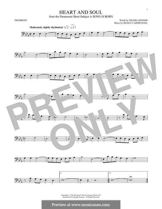 Heart and Soul: For trombone by Hoagy Carmichael