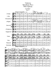 Симфония No.1 соль минор 'Зимние грёзы', TH 24 Op.13: Партитура by Петр Чайковский