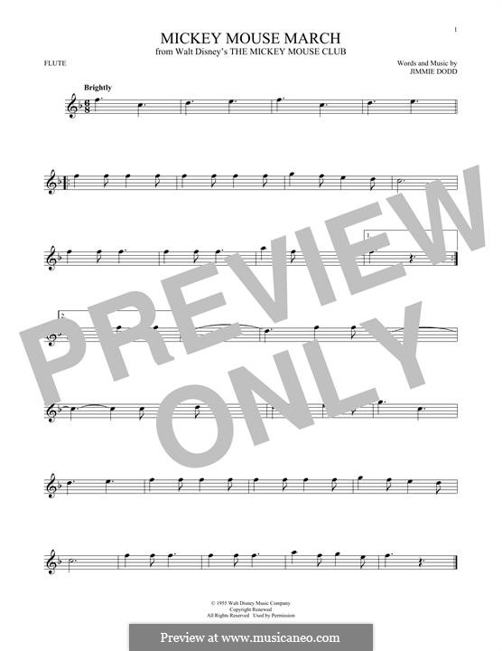 Mickey Mouse March (from The Mickey Mouse Club): Для флейты by Jimmie Dodd
