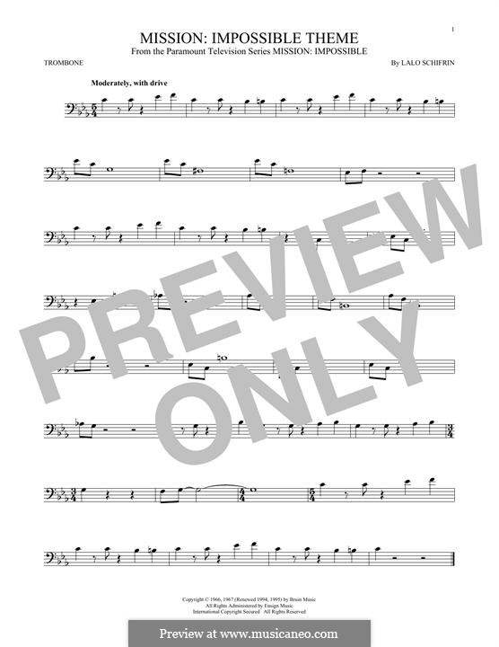 Mission: Impossible Theme: For trombone by Lalo Schifrin