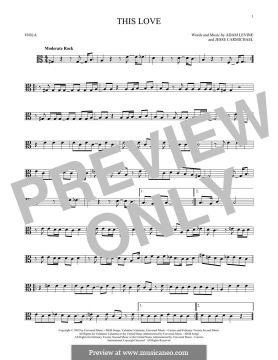 This Love (Maroon 5): For viola by Adam Levine, Jesse Carmichael