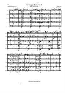 Dance No.3: For cello quartet by Эдвард Григ