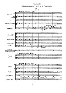 Концерт для фортепиано с оркестром No.3 ми-бемоль мажжор, TH 65 Op.75: Часть I by Петр Чайковский