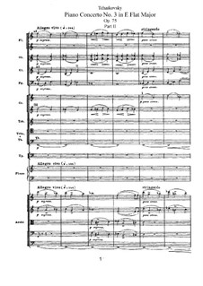 Концерт для фортепиано с оркестром No.3 ми-бемоль мажжор, TH 65 Op.75: Часть II by Петр Чайковский