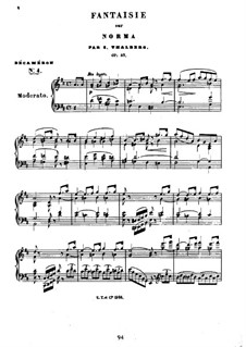 Декамерон, Op.57: No.4 Фантазия на темы из оперы 'Норма' Беллини by Сигизмунд Тальберг