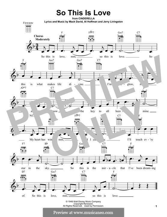 So This Is Love (The Cinderella Waltz): Для укулеле by Al Hoffman, Jerry Livingston, Mack David