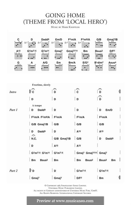 Going Home (theme from Local Hero): Текст, аккорды by Mark Knopfler