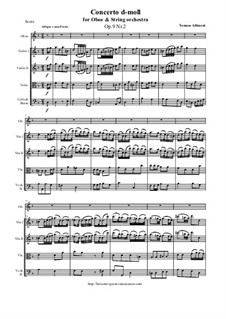 Concerto No.2 in d minor: Score and parts by Томазо Альбинони