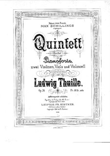 Фортепианный квинтет No.2, Op.20: Партитура by Людвиг Тюйе