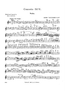 Концерт для скрипки с оркестром No.5, Op.37: Сольная партия by Анри Вьетан