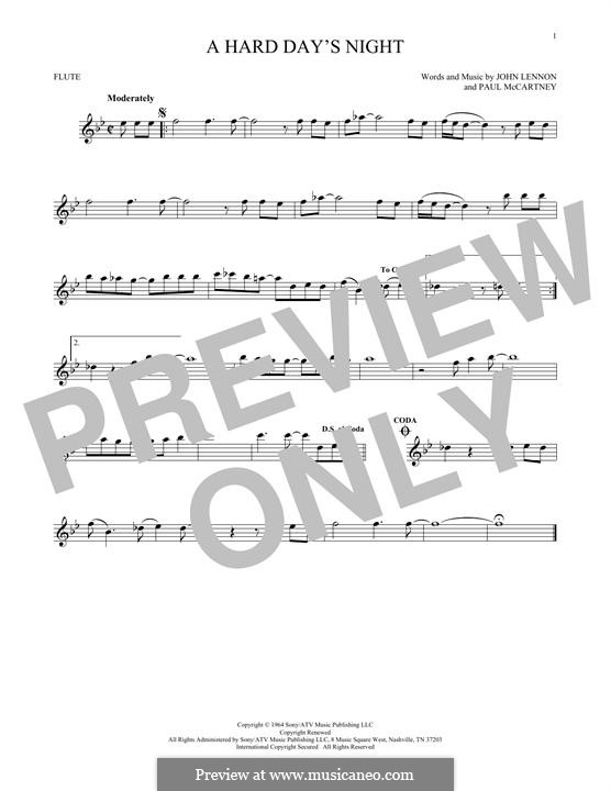 A Hard Day's Night (The Beatles): Для флейты by John Lennon, Paul McCartney