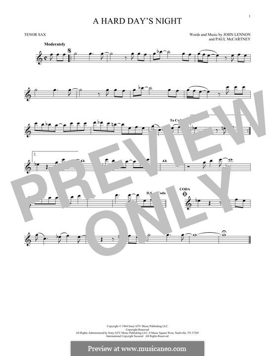 A Hard Day's Night (The Beatles): Для тенорового саксофона by John Lennon, Paul McCartney