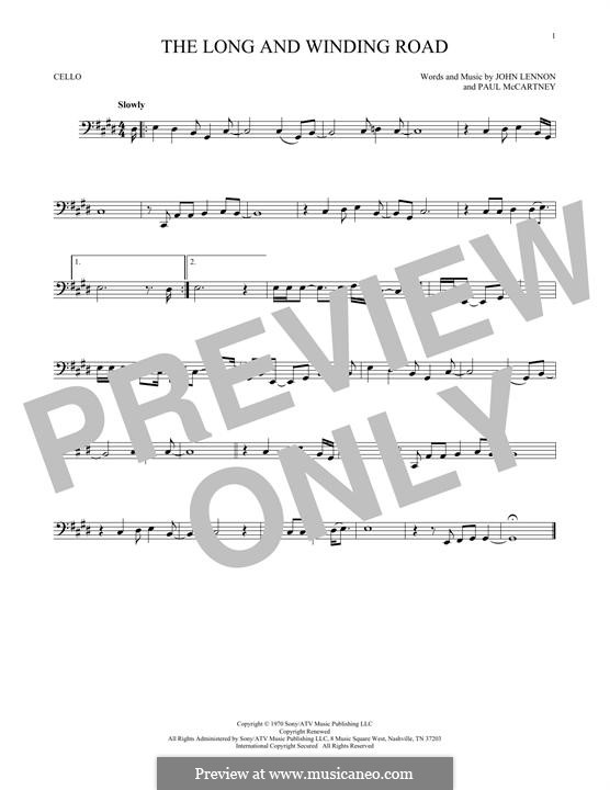 The Long and Winding Road (The Beatles): Для виолончели by John Lennon, Paul McCartney