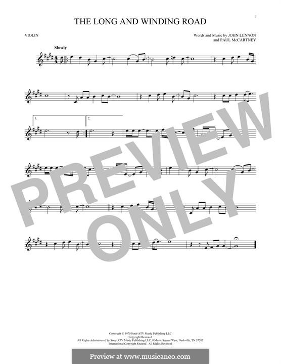 The Long and Winding Road (The Beatles): Для скрипки by John Lennon, Paul McCartney