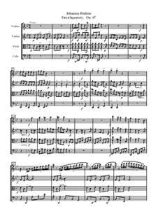 Струнный квартет No.3 си-бемоль мажор, Op.67: Партитура by Иоганнес Брамс