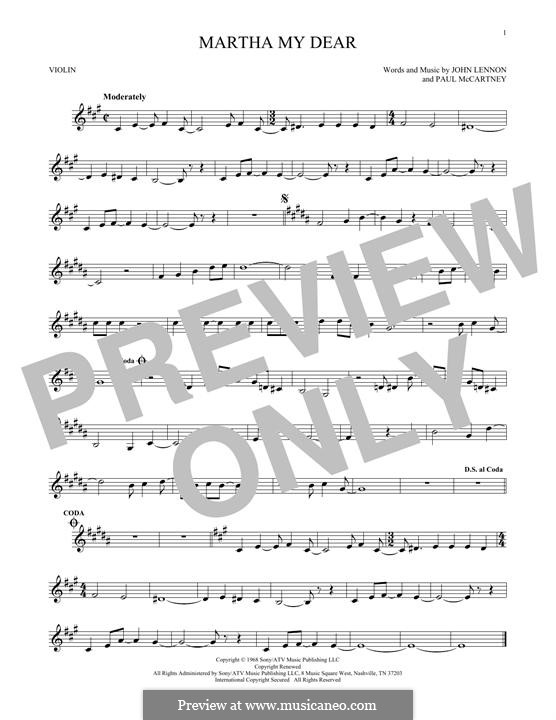 Martha My Dear (The Beatles): Для скрипки by John Lennon, Paul McCartney
