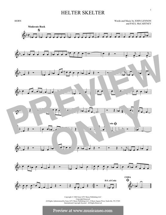 Helter Skelter (The Beatles): For horn by John Lennon, Paul McCartney
