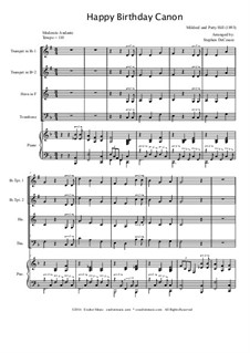 С днем рождения тебя: Для квартета медных духовых by Милдред  Хилл