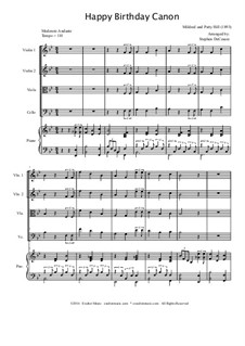 С днем рождения тебя: Для струнного квартета by Милдред  Хилл