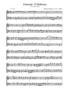 5 Fantasias: For alto and bass recorder by Томас Морли