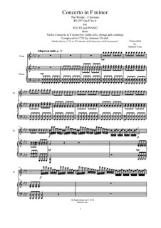 Концерт для скрипки с оркестром No.4 фа минор 'Зима', RV 297: Аранжировка для флейты и фортепиано by Антонио Вивальди