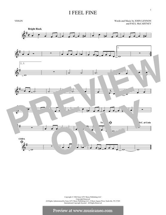 I Feel Fine (The Beatles): Для скрипки by John Lennon, Paul McCartney