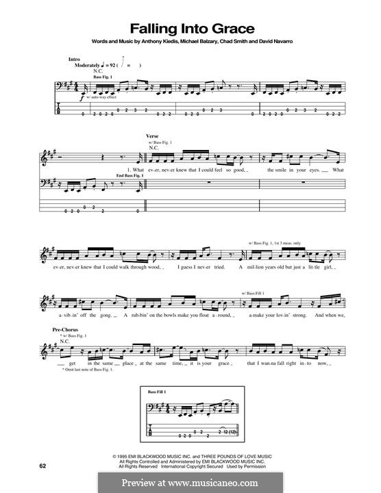 Falling Into Grace (Red Hot Chili Peppers): Для бас-гитары с табулатурой by Flea, Anthony Kiedis, Chad Smith, Dave Navarro