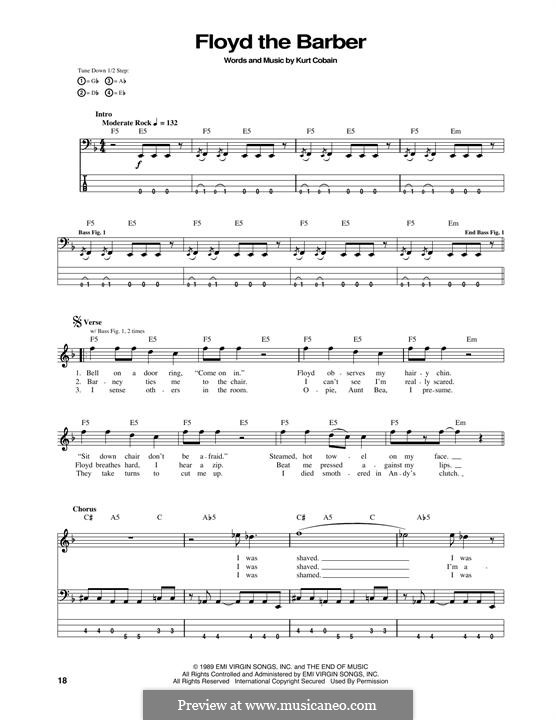 Floyd the Barber (Nirvana): Для бас-гитары с табулатурой by Kurt Cobain