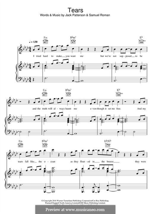 Tears (Clean Bandit): Для голоса и фортепиано (или гитары) by Jack Patterson, Samuel Roman