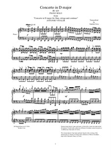 Concerto for Flute and Piano in D Major, RV 429: Версия для фортепиано by Антонио Вивальди