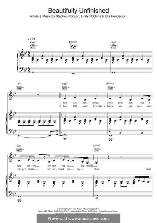 Beautifully Unfinished: Для голоса и фортепиано (или гитары) by Lindy Robbins, Steve Robson, Ella Henderson