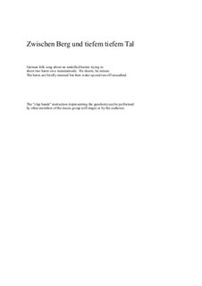 Zwischen Berg und tiefem tiefem Tal: For flute, clarinet and guitar by folklore