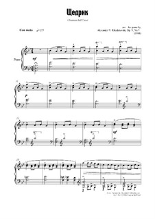 Щедрик: Для фортепиано, Op.9 No.5 by folklore
