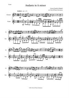 Andante in A Minor: Для кларнета и гитары by Георг Фридрих Гендель