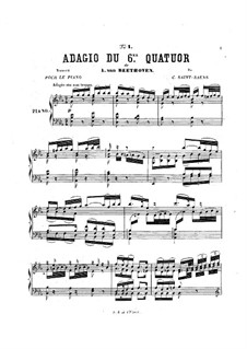 Квартет No.6 си-бемоль мажор: Часть II. Переложение для фортепиано by Людвиг ван Бетховен
