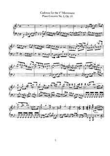 Концерт для фортепиано с оркестром No.2, Op.19: Каденция к первой части by Людвиг ван Бетховен