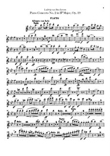 Концерт для фортепиано с оркестром No.2, Op.19: Партия флейты by Людвиг ван Бетховен