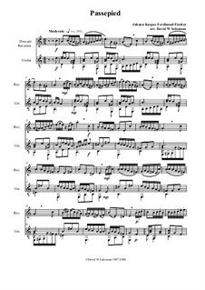 Passepied: For soprano recorder and guitar (with variations) by Иоганн Каспар Фердинанд Фишер