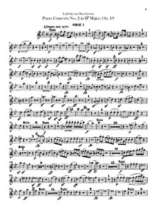 Концерт для фортепиано с оркестром No.2, Op.19: Партии гобоев by Людвиг ван Бетховен