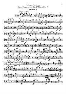 Концерт для фортепиано с оркестром No.2, Op.19: Партии фаготов by Людвиг ван Бетховен