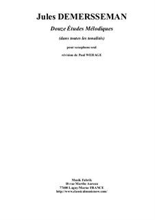 Douze Études (12 etudes) for any saxophone: Douze Études (12 etudes) for any saxophone by Жюль Демерссман